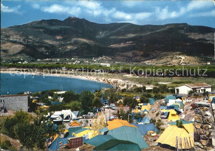 Marina di Campo Campeggio La Foce Campingplatz Strand Berge