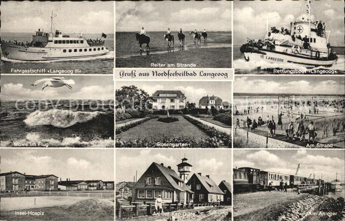 Langeoog Nordseebad Strand Reiter Rosengarten Insel-Hospiz