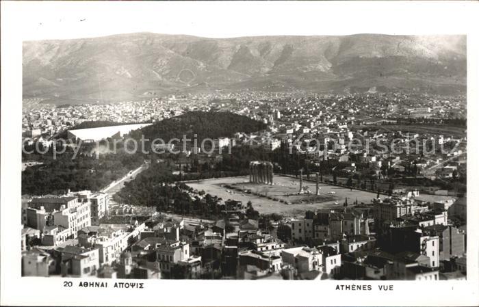 Athenes Athen alte Tempel-Saeulen Fliegeraufnahme