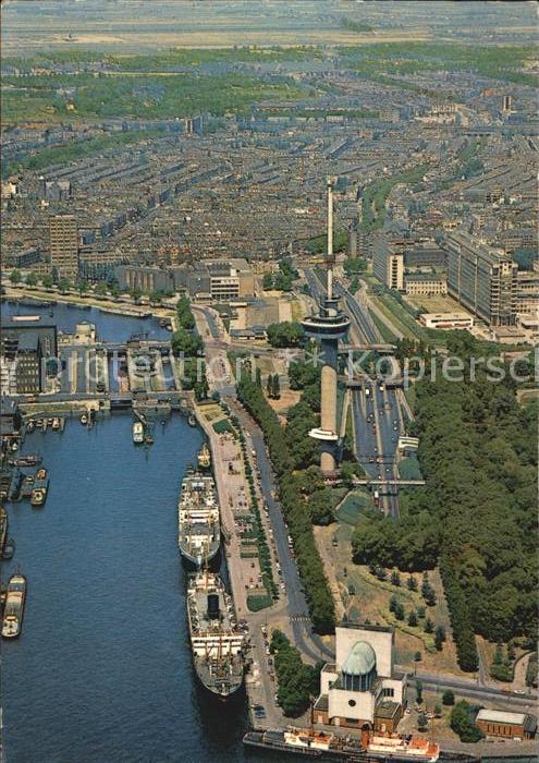 Rotterdam Fliegeraufnahme Stuurbrug Schiffsbruecke Euromast Space Tower