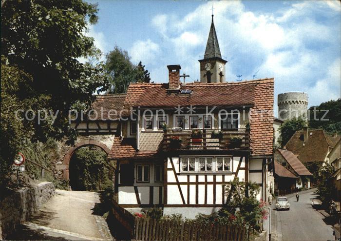 Lindenfels Odenwald Stadttor mit Blick zur Kirche