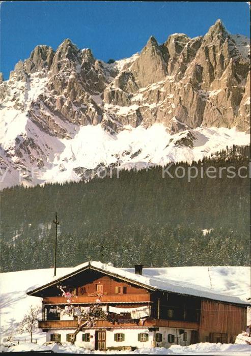 Wilder Kaiser mit Bauernhof