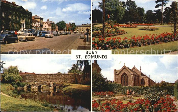 Bury St Edmunds Angel Hill Abbey Gardens Abbot's Bridge Cathedral of St James