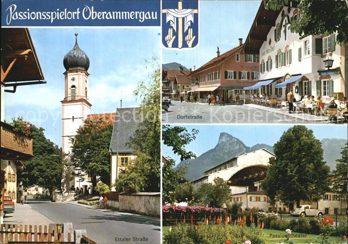 OBERAMMERGAU Bayern Ettaler Strasse Kirche Passionstheater Dorfstrasse
