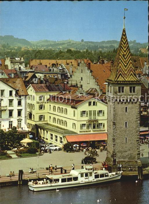 Lindau Bodensee Hotel Helvetia Restaurant Seepromenade Turm Fliegeraufnahme