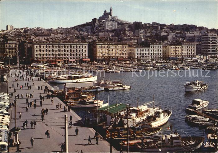 Marseille Bouches-du-Rhone Le Quai des Belges Vieux Port Eglise Notre Dame de la