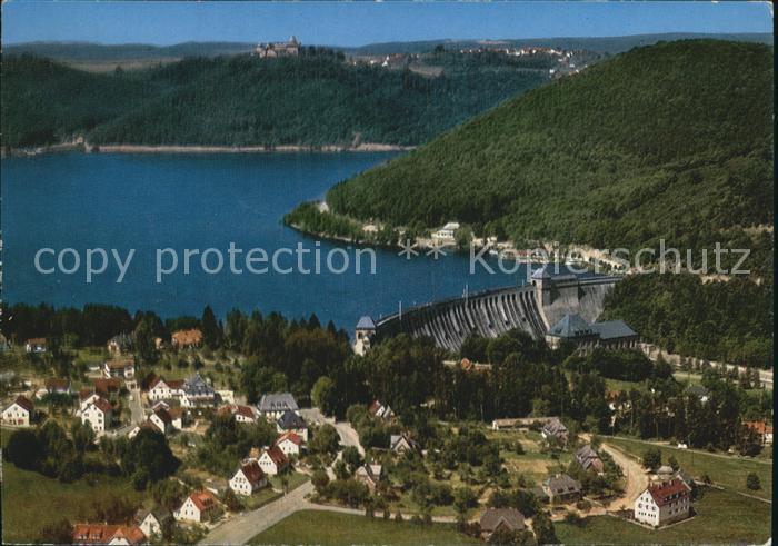 Hemfurth-Edersee Luftkurort Sperrmauer Schloss Waldeck Fliegeraufnahme