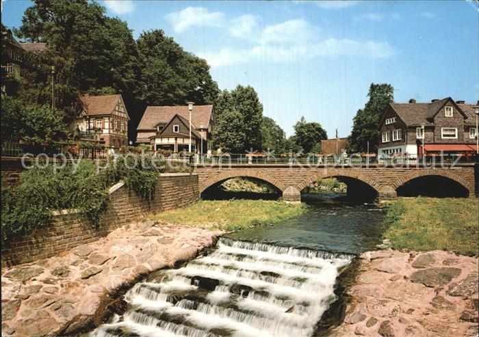 Bad Berleburg Partie an der Odeborn Wehr Bruecke