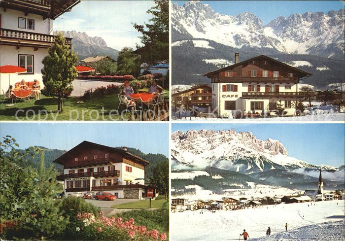Ellmau Tirol Fruehstueckspension Luise Widauer Winterpanorama Alpen
