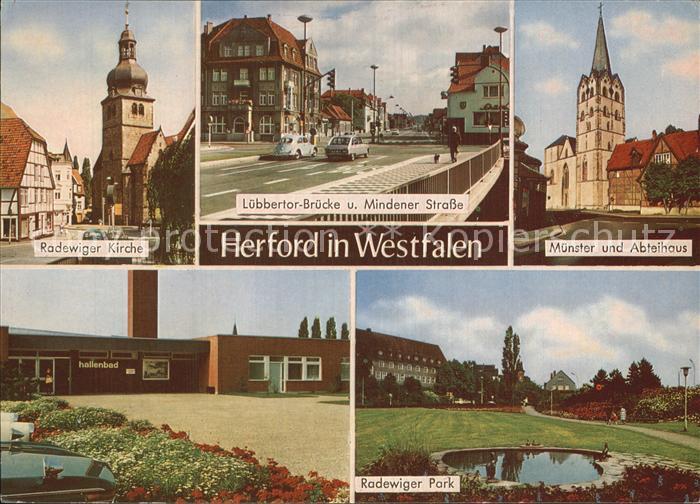 Herford Kirche Bruecke Muenster Abteihaus Park Hallenbad