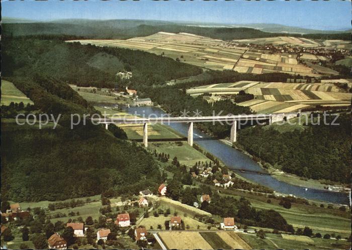 Hann. Muenden Autobahnbruecke Hotel Gaststaette Letzter Heller Fliegeraufnahme
