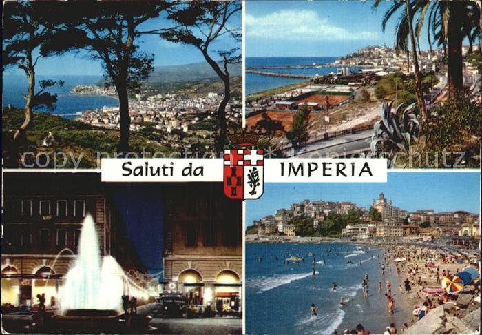 Imperia Panorama Riviera dei Fiori Spiaggia Strand Springbrunnen