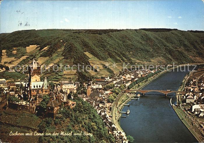 Cochem Mosel mit Cond an der Mosel und Burg Fliegeraufnahme