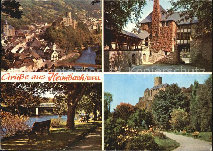Heimbach Eifel Teilansichten Uferpromenade an der Rur Schloss