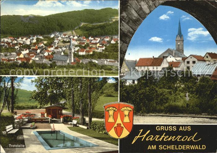 Hartenrod Gladenbach Ortsansicht mit Kirche Wassertretstelle Schelderwald