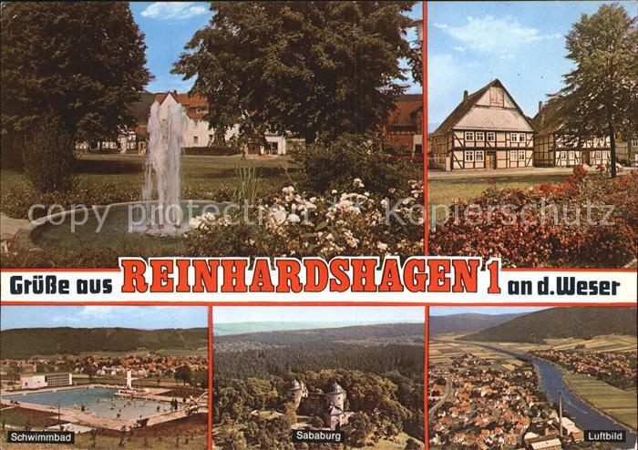 Reinhardshagen Springbrunnen Schwimmbad Sababurch Luftbild Weserbergland