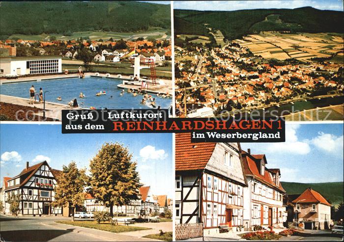 Reinhardshagen Freibad Teilansichten Luftkurort Weserbergland Fliegeraufnahme