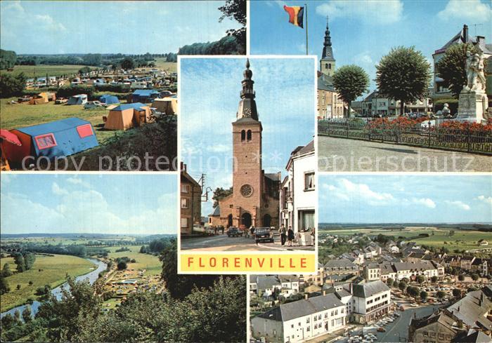 Florenville Campingplatz Panorama Kirche Teilansicht Denkmal