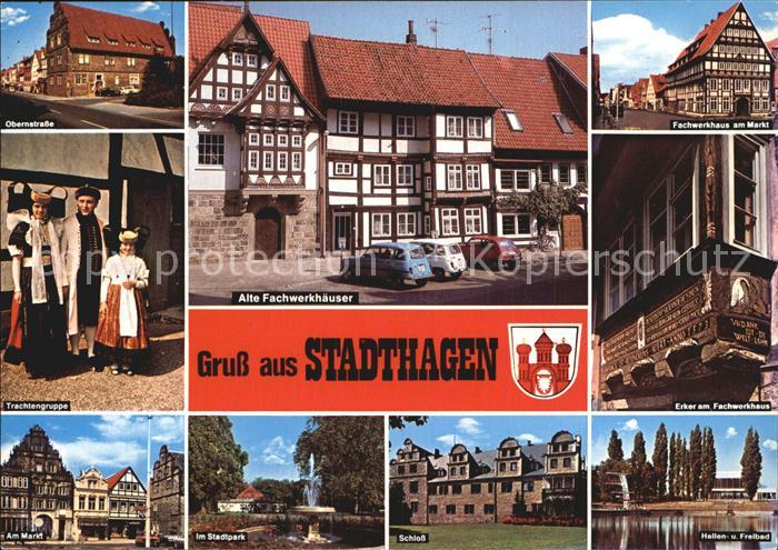 Stadthagen Trachtengruppe Erker Fachwerkhaus Schloss Markt