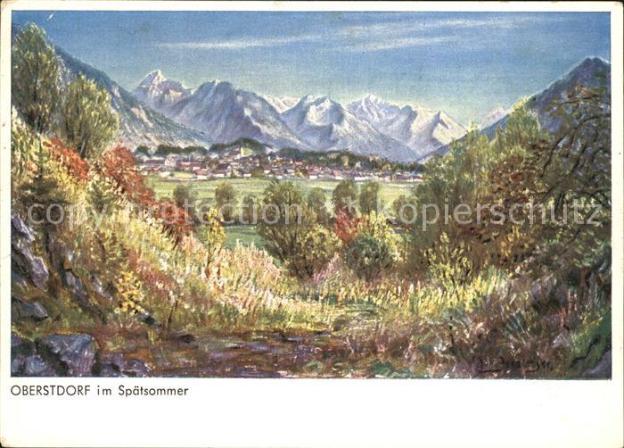 Oberstdorf Kuenstlerkarte Originalgemaelde von Eckertsperger