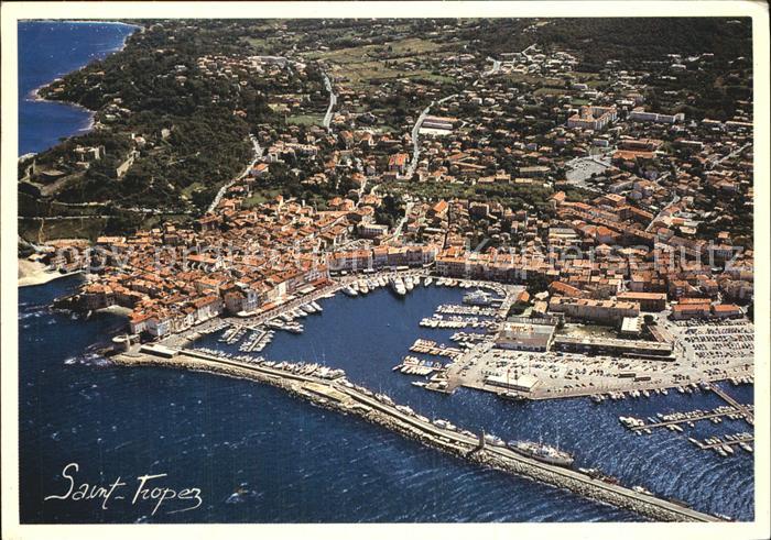 Saint Tropez Var Fliegeraufnahme mit Hafen