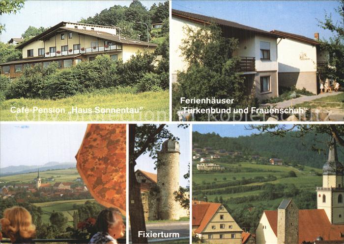 Fladungen Pension-Sonnentau Ferienhaeuser-Tuerkenbund und Frauenschuh Fixierturm