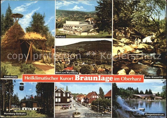 Braunlage Harz Koehlerhuette Bode-Wasserfall Kurgastzentrum Wurmberg-Seilbahn