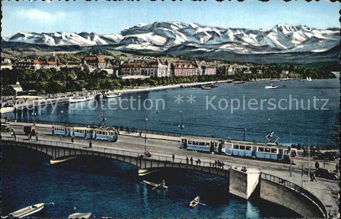 Strassenbahn Zürich Quaibrücke und Utoquai