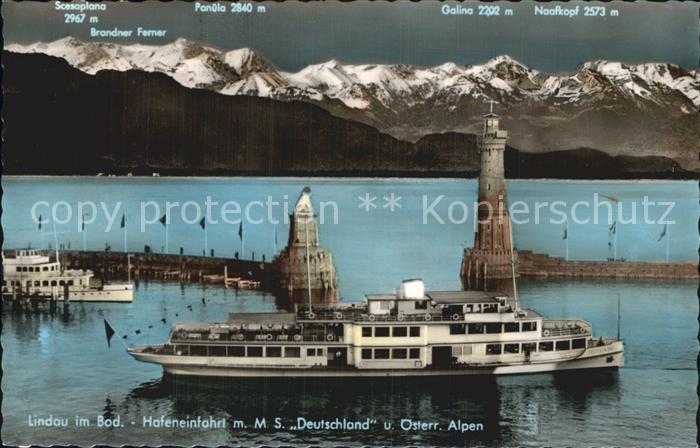Motorschiffe M.S. Deutschland Lindau Bodensee Hafene