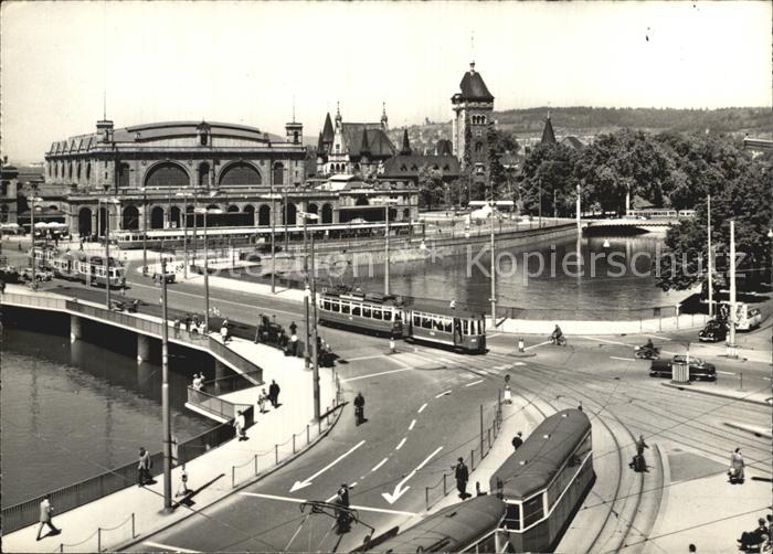 Strassenbahn Zuerich Bahnhofbruecke Hauptbahnhof Landesmuseum
