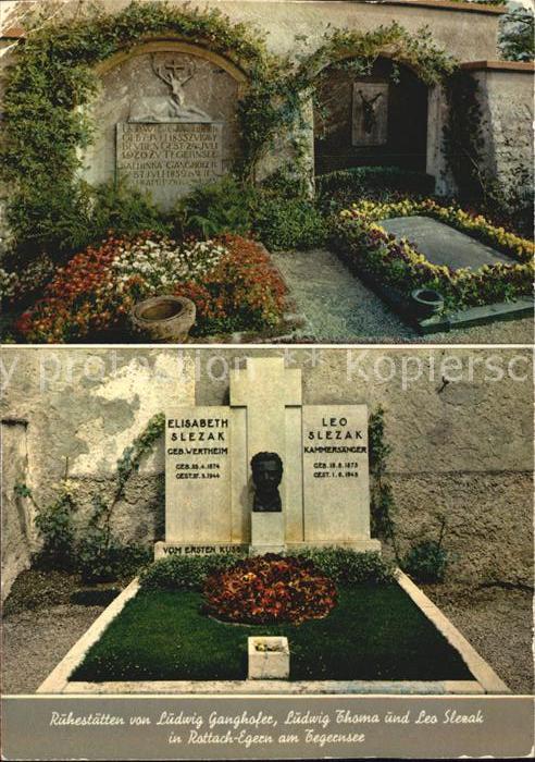 Tod Ruhestaette Ludwig Ganghofer Ludwig Thoma Leo Slezak Rottach-Egern