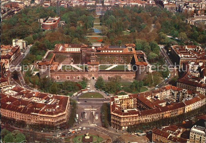 Milano Fliegeraufnahme Castello Sforzesco e Foro Buonaparte