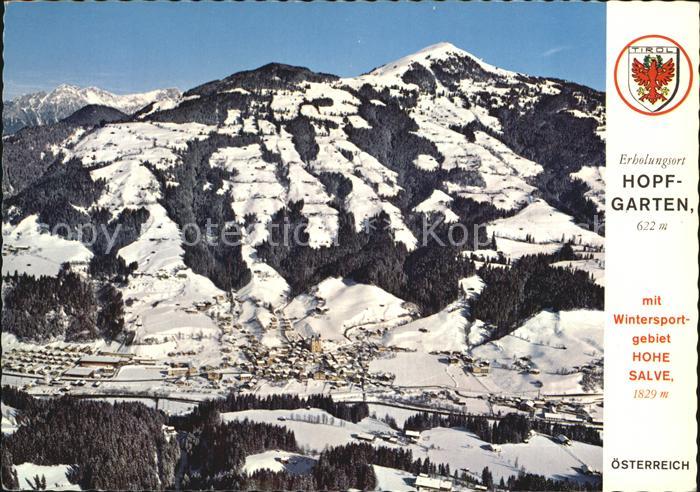 Hopfgarten Brixental Gesamtansicht mit Wintersportgebiet Hohe Salve