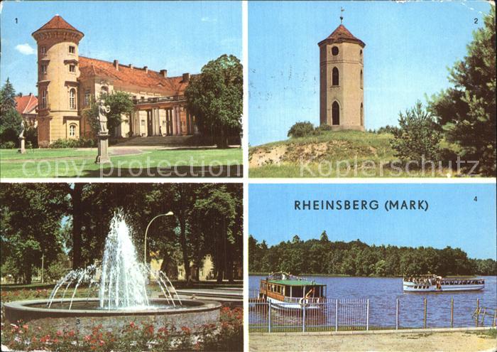 Rheinsberg Schloss Leuchtturm Springbrunnen See