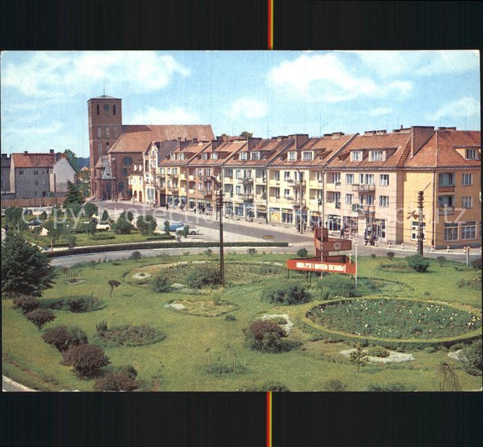 Biskupiec Bischofswerder Platz mit Kirche