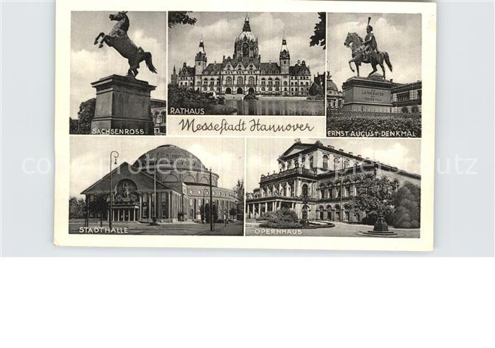 HANNOVER  CITY Sachsenross Stadthalle Opernhaus Rathaus Ernst August Denkmal