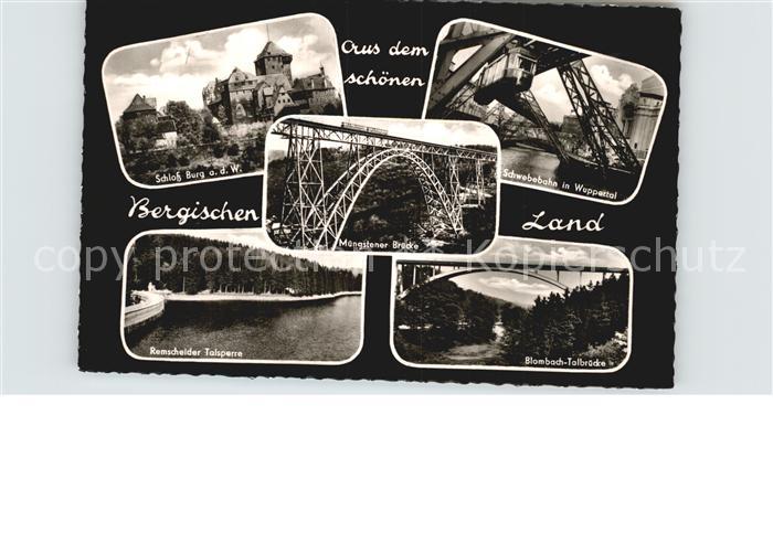 WUPPERTAL NRW Schwebebahn Blombach Talbruecke Remscheider Talsperre Schloss Burg