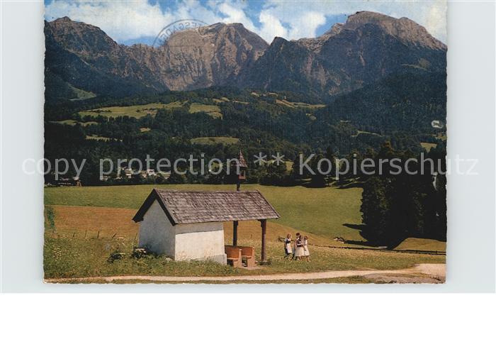 Schoenau Berchtesgaden Feldkapelle Kehlstein Hohem Goell und Brett