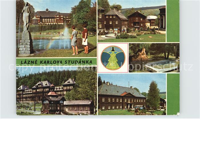 Lazne Kynzvart Brunnen Teilansicht Park