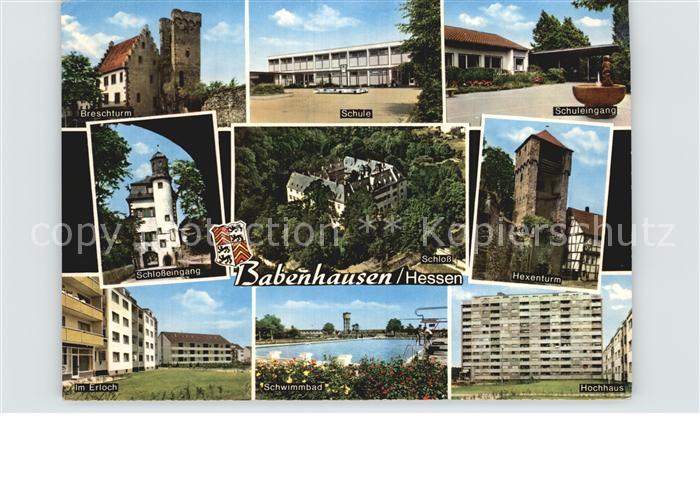 Babenhausen Hessen Schule Hexenturm Hochhaus Schlosseingang
