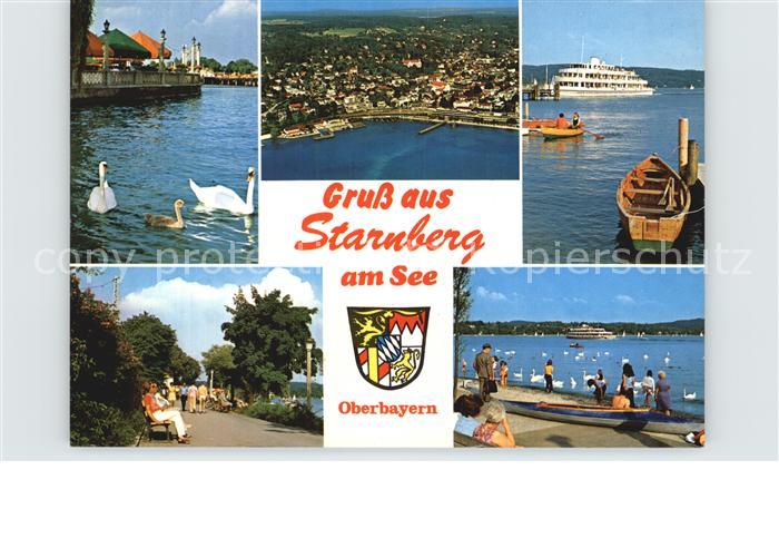 Starnberg Starnbergersee Bayern Promenade Fliegeraufnahme