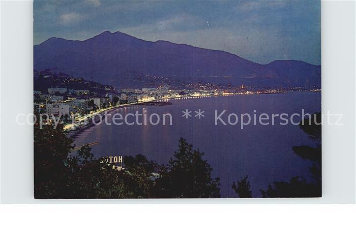 Cote d Azur Fliegeraufnahme bei Nacht