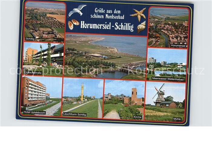 Horumersiel Fliegeraufnahme Schilling Einkaufsstrasse Hotel Uptalboom Leuchtturm