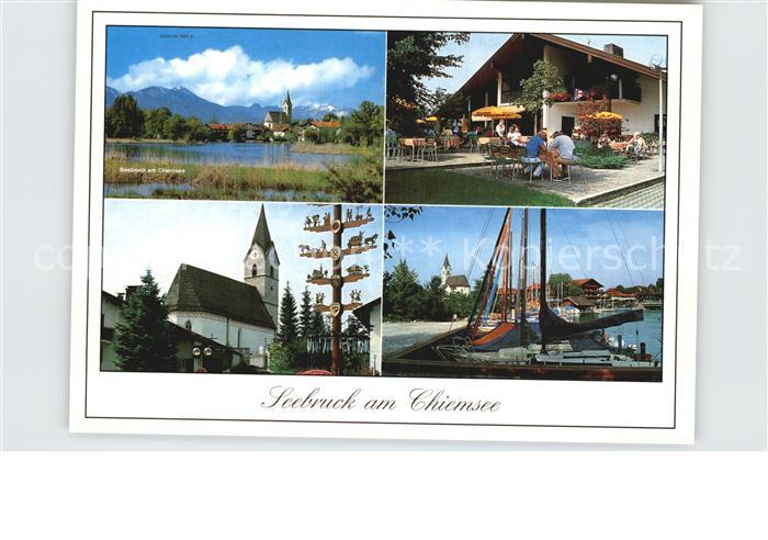 Seebruck Chiemsee Gesamtansicht Kirche Hafen
