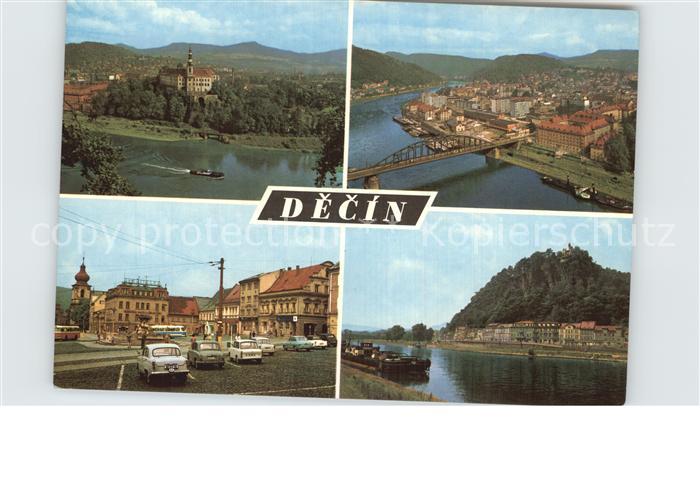 Decin Boehmen Schloss Bruecke Platz Teilansicht