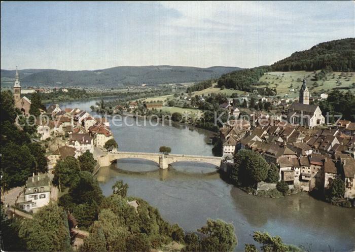 Laufenburg Baden Fliegeraufnahme Rheinbruecke