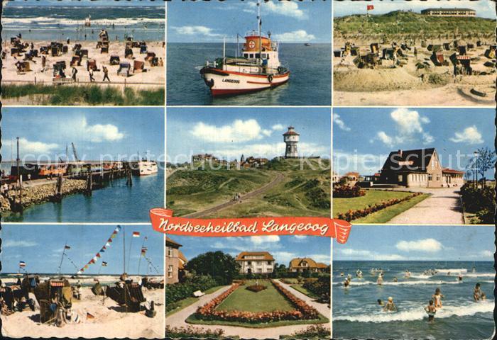 Langeoog Nordseebad Strand Seenotkreuzer Seebruecke Leuchtturm Park Badespass