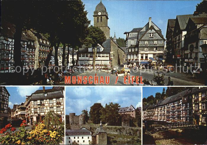 Monschau Montjoie NRW Markt Kirche Burg Fachwerkhaeuser