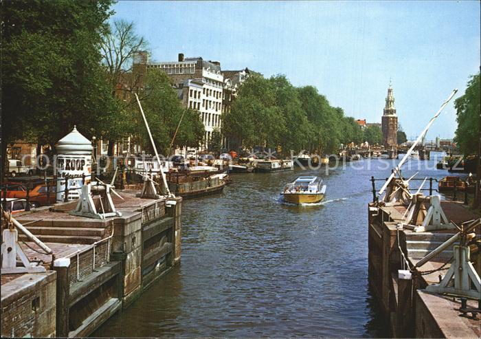 Amsterdam Niederlande St Anthoniesluizen Oude Schans Montelbaanstoren