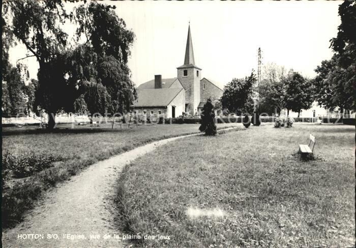 Hotton Eglise vue de la plaine des jeux